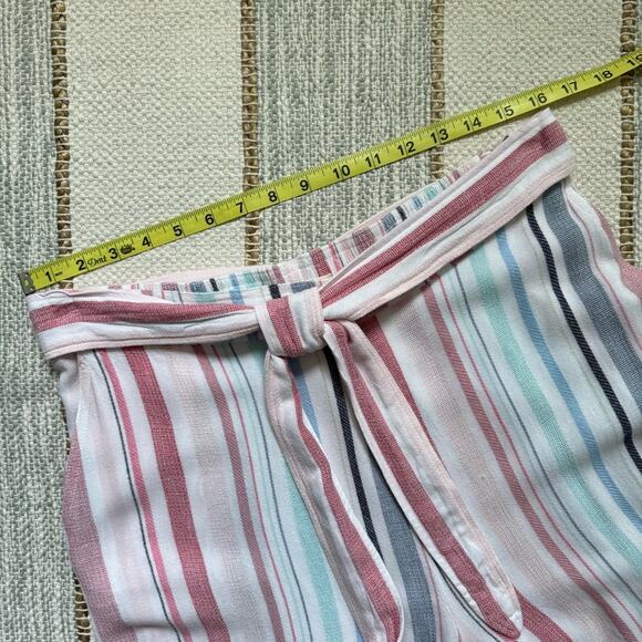 Cloth & Stone by Anthropologie Rita White Blue Pink Wide Leg High Rise Pants M - Picture 6 of 9